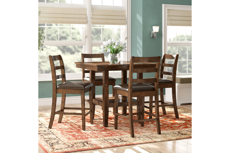 Haysi espresso wood 5 shop piece dining set